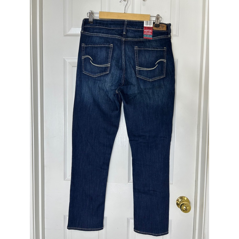 Signature by Levi Strauss & Co Stretch Soft Dark Wash High-Rise Slim jeans 12/31 - Picture 4 of 13
